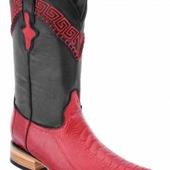 Guadalajara Western Wear White Diamond Pata De Avestruz Red Men's 3x Toe Boots