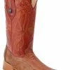 Guadalajara Western Wear White Diamond Pata De Avestruz Cognac Men's 3x Toe Boots