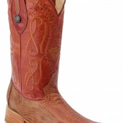 Guadalajara Western Wear White Diamond Pata De Avestruz Cognac Men's 3x Toe Boots