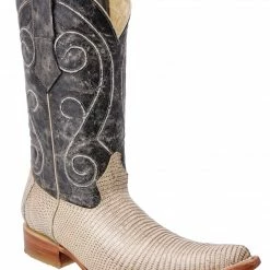 Guadalajara Western Wear White Diamond Lizard Rustic Brown Men's 3x Toe Boots