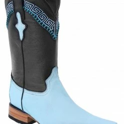 Guadalajara Western Wear White Diamond Lizard Baby Blue Men's 3x Toe Boots