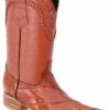 Guadalajara Western Wear White Diamonds Anguila 3x Toe Men's Boots - Cognac