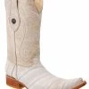 Guadalajara Western Wear White Diamonds Anguila 3x Toe Men's Boots - Bone