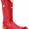 Guadalajara Western Wear White Diamonds Anguila 3x Toe Men's Boots - Red