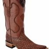 Guadalajara Western Wear White Diamond Bull Shoulder 3x Toe Men's Boots - Cognac