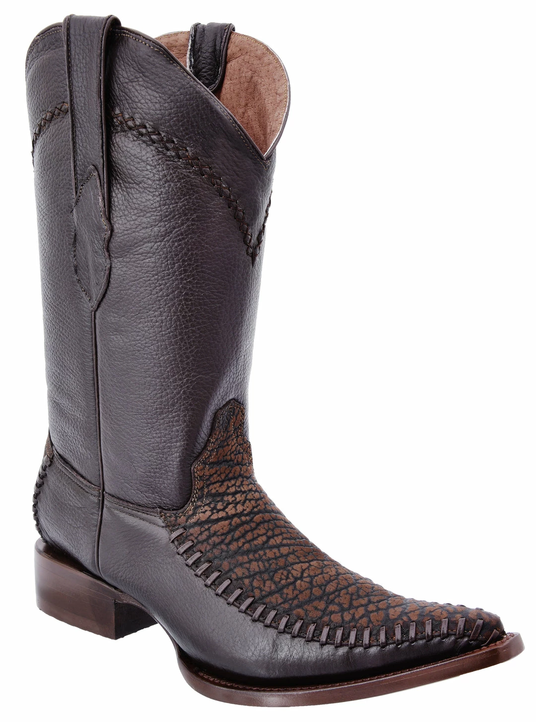 Guadalajara Western Wear White Diamond Bull Shoulder 3x Toe Men's Boots - Brown 3 Guadalajara Western Wear White Diamond Bull Shoulder 3x Toe Men's Boots - Brown