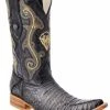 Guadalajara Western Wear White Diamond Caiman Belly Men's 3x Toe Boots - Black / Gold