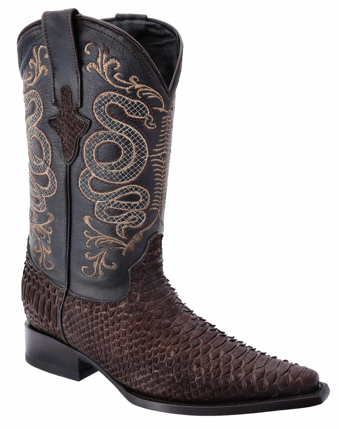 Guadalajara Western Wear White Diamond Python 3x Toe Men's Boots - Brown 3 Guadalajara Western Wear White Diamond Python 3x Toe Men's Boots - Brown