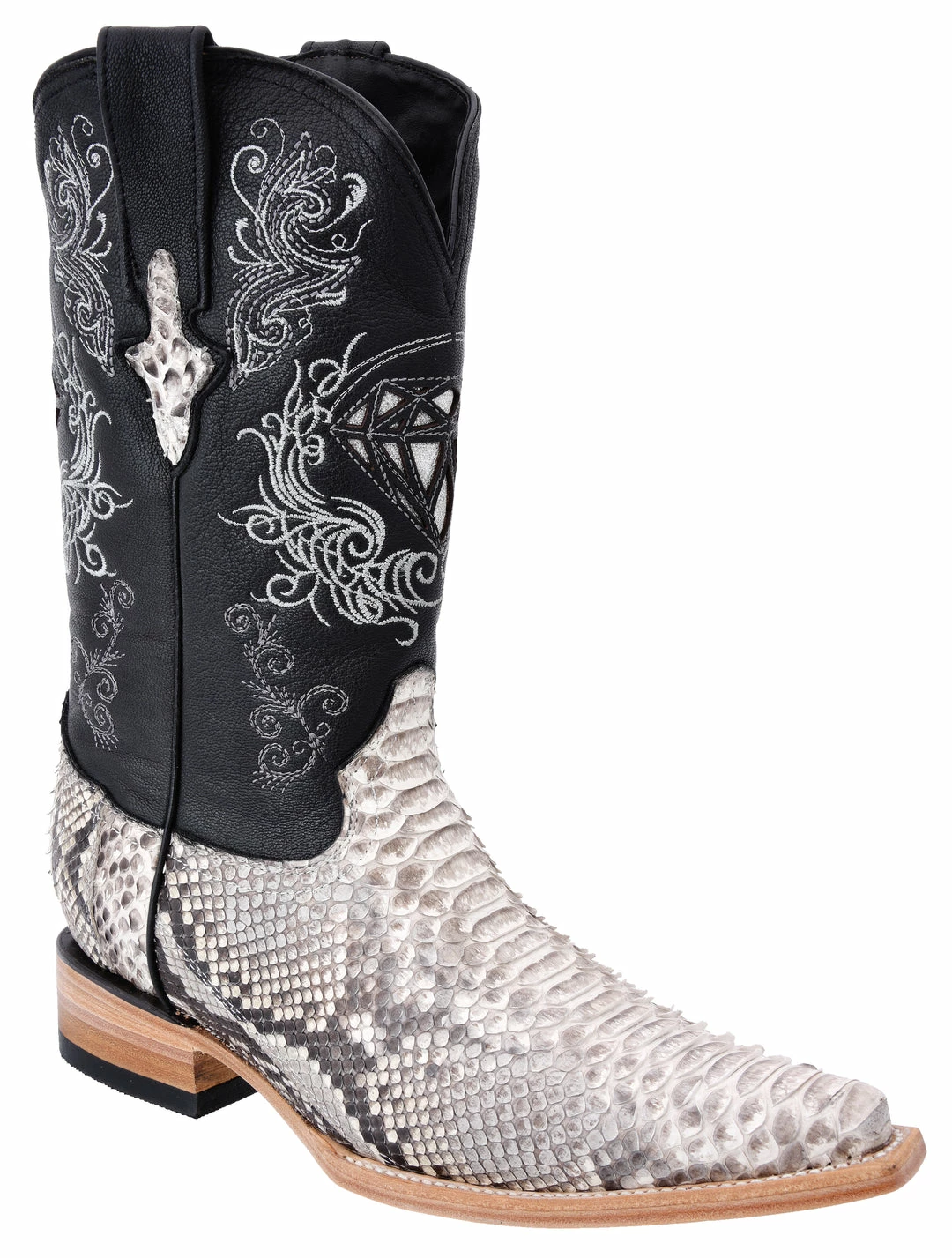 Guadalajara Western Wear White Diamond Python 3x Toe Men's Boots - Natural 3 Guadalajara Western Wear White Diamond Python 3x Toe Men's Boots - Natural