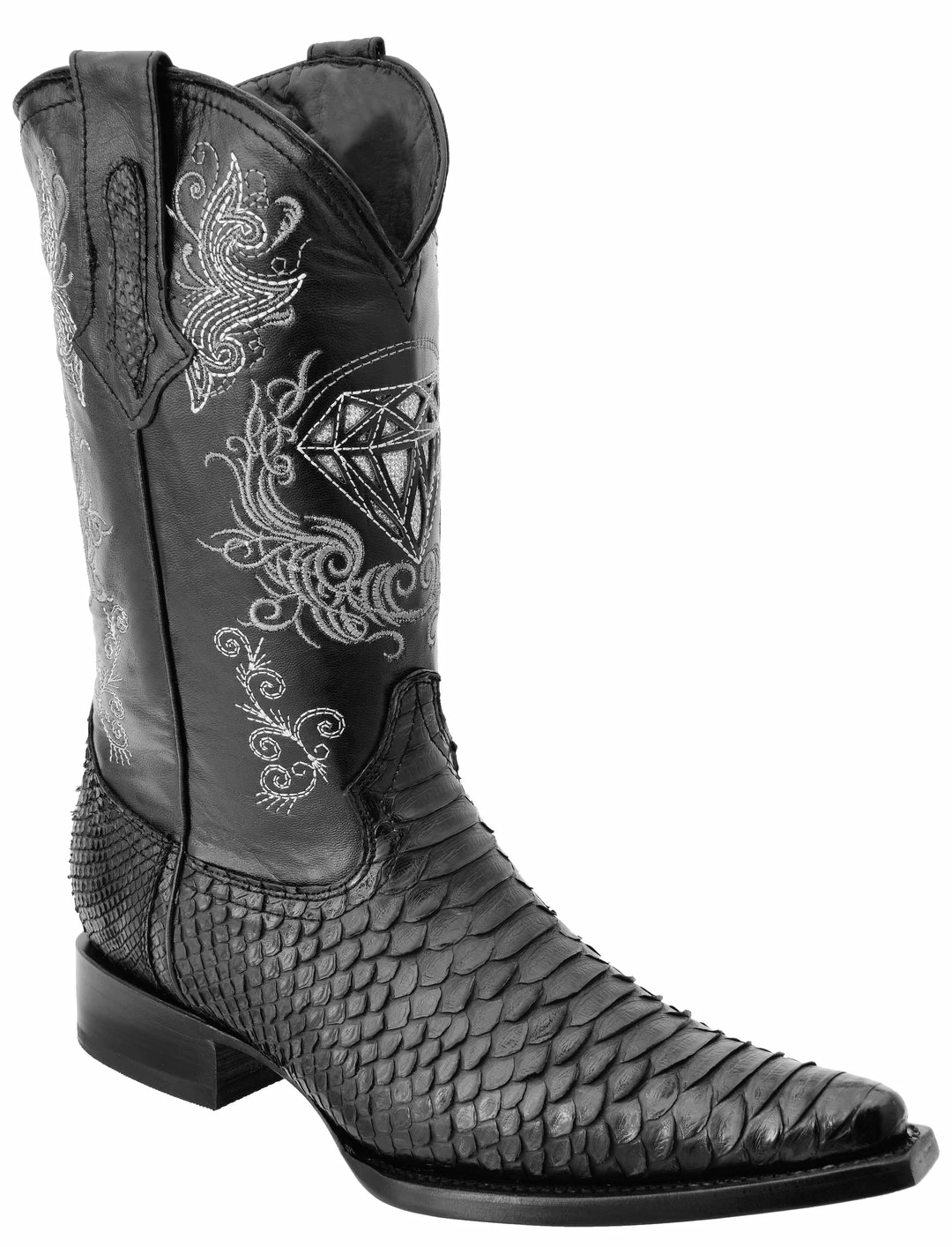 Guadalajara Western Wear White Diamond Python 3x Toe Men's Boots - Black 3 Guadalajara Western Wear White Diamond Python 3x Toe Men's Boots - Black