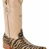 Guadalajara Western Wear White Diamond Stingray 3x Toe Men's Boot - Orix Zebra