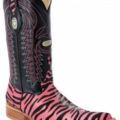 Guadalajara Western Wear White Diamond Stingray 3x Toe Men's Boot - Pink Zebra