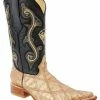 Guadalajara Western Wear White Diamond Caiman Men's 3x Toe Boots - Gold Glaseada