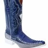 Guadalajara Western Wear White Diamond Caiman Print Men's 3x Toe Boots - Azul Brillo