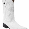 Guadalajara Western Wear White Diamond Caiman Belly Print Men's 3x Toe Boots - White