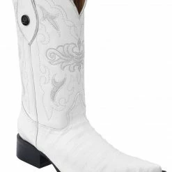 Guadalajara Western Wear White Diamond Caiman Belly Print Men's 3x Toe Boots - White