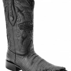 Guadalajara Western Wear White Diamond Caiman Belly Print Men's 3x Toe Boots - Black