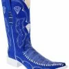 Guadalajara Western Wear White Diamond Caiman Print Men's 3x Toe Boots - Azul Tejida