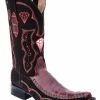 Guadalajara Western Wear White Diamond Caiman Print Men's 3x Toe Boots - Rojo / Negro Tejida