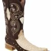 Guadalajara Western Wear White Diamond Bear Print 3x Toe Men's Boots - Orix Tejida