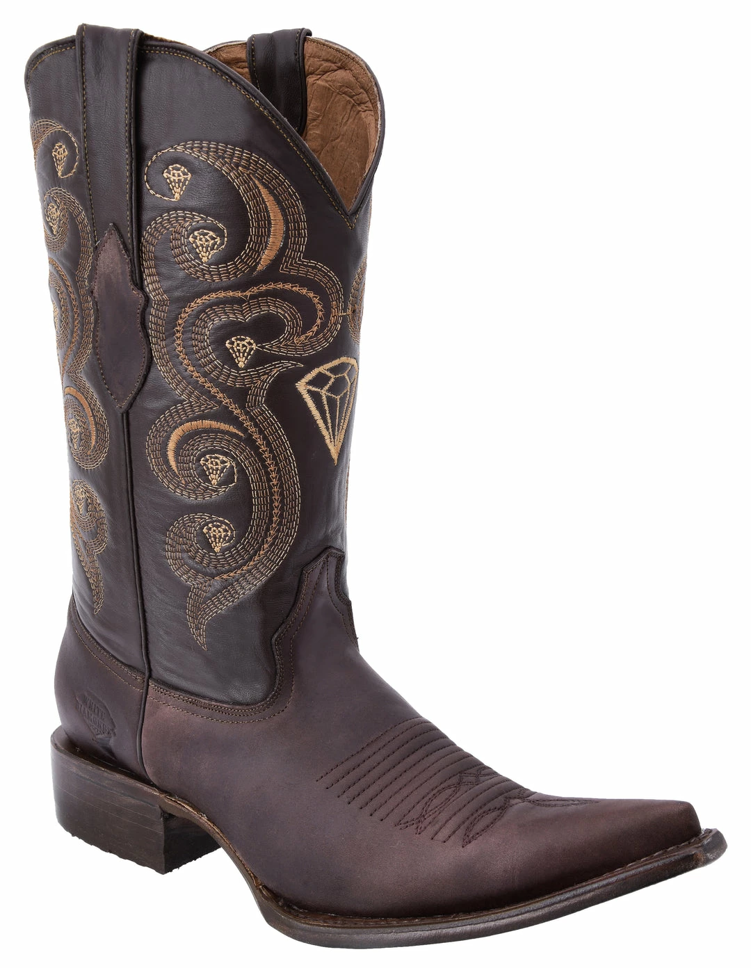 Guadalajara Western Wear White Diamond Crazy 3x Toe Men's Boots - Brown 3 Guadalajara Western Wear White Diamond Crazy 3x Toe Men's Boots - Brown