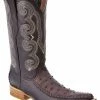 Guadalajara Western Wear White Diamond Ostrich Print Men's 3x Toe Boots - Brown