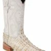 Guadalajara Western Wear White Diamond Caiman Imitation Men's 3x Toe Boots - Hueso