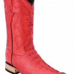 Guadalajara Western Wear White Diamond Caiman Imitation Men's 3x Toe Boots - Red