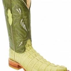 Guadalajara Western Wear White Diamond Caiman Imitation Men's 3x Toe Boots - Pistacho