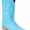 Guadalajara Western Wear White Diamond Avestruz Imitacion Men's 3x Toe Boots - Azul Cielo