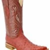Guadalajara Western Wear White Diamond Avestruz Imitacion Men's 3x Toe Boots - Cognac