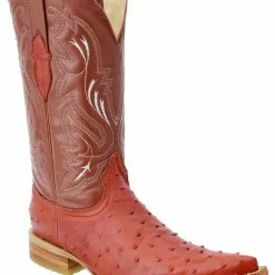Guadalajara Western Wear White Diamond Avestruz Imitacion Men's 3x Toe Boots - Cognac