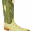 Guadalajara Western Wear White Diamond Avestruz Imitacion Men's 3x Toe Boots - Pistacho