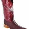 Guadalajara Western Wear White Diamond Mantarraya Imitacion 3x Toe Men's Boot - Wine 1 Guadalajara Western Wear White Diamond Mantarraya Imitacion 3x Toe Men's Boot - Wine