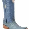 Guadalajara Western Wear White Diamond Caiman Men's Versace Toe Boots - Azul