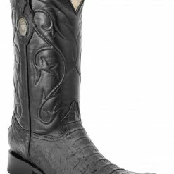 Guadalajara Western Wear White Diamond Caiman Men's Versace Toe Boots - Black