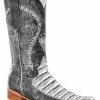 Guadalajara Western Wear White Diamond Caiman Men's Versace Toe Boots - Gray
