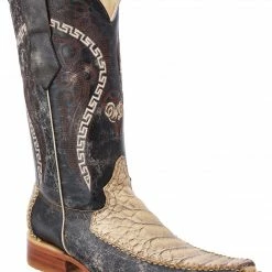 Guadalajara Western Wear White Diamond Caiman Men's Versace Toe Boots - Orix / Negro