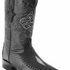 Guadalajara Western Wear White Diamond Mantarraya Versace Toe Men's Boot - Black