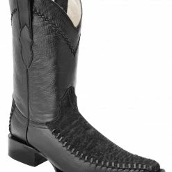 Guadalajara Western Wear White Diamond Bull Shoulder Versace Toe Men's Boots - Black