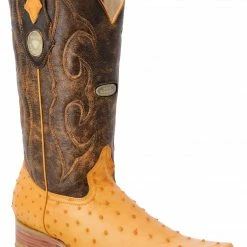 Guadalajara Western Wear White Diamond Avestruz Men's Versace Toe Boots - Butter