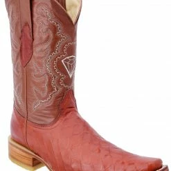 Guadalajara Western Wear White Diamond Bear Print Versace Toe Men's Boots - Cognac