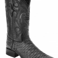 Guadalajara Western Wear White Diamond Bear Print Versace Toe Men's Boots - Black