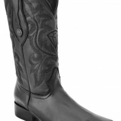 Guadalajara Western Wear White Diamond Deer Imitation Versace Toe Men's Boots - Black