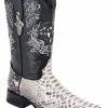 Guadalajara Western Wear White Diamond Python Versace Toe Men's Boots - Natural
