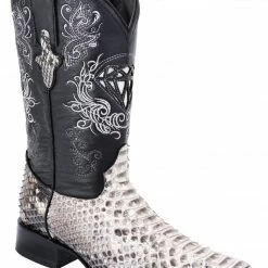 Guadalajara Western Wear White Diamond Python Versace Toe Men's Boots - Natural