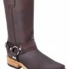 Guadalajara Western Wear White Diamond Square Toe Biker Boot - Tobacco