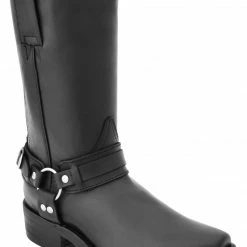 Guadalajara Western Wear White Diamond Square Toe Biker Boot - Black Men
