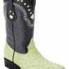 Guadalajara Western Wear White Diamond Avestruz Men's J Toe Boots - Pistacho