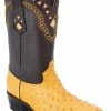 Guadalajara Western Wear White Diamond Avestruz Men's J Toe Boots - Butter